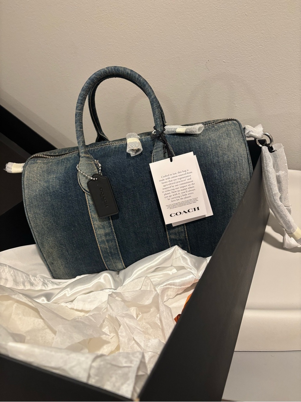 Coach Denim Satchel - Blue